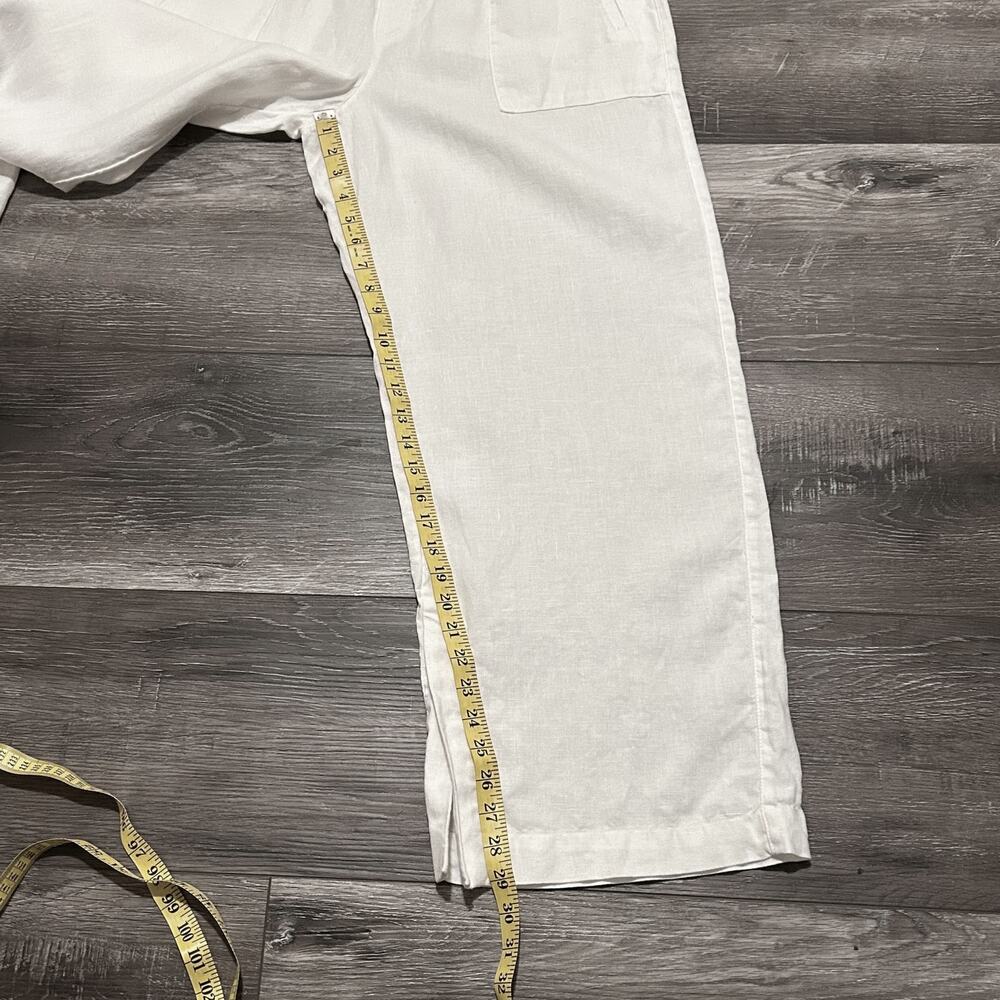 Athleta Women's Retreat Linen Wide Leg Pant Color White Size Large - Picture 12 of 13